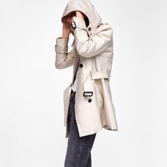 Zara Hooded Trench Coat - Picture 2 of 8